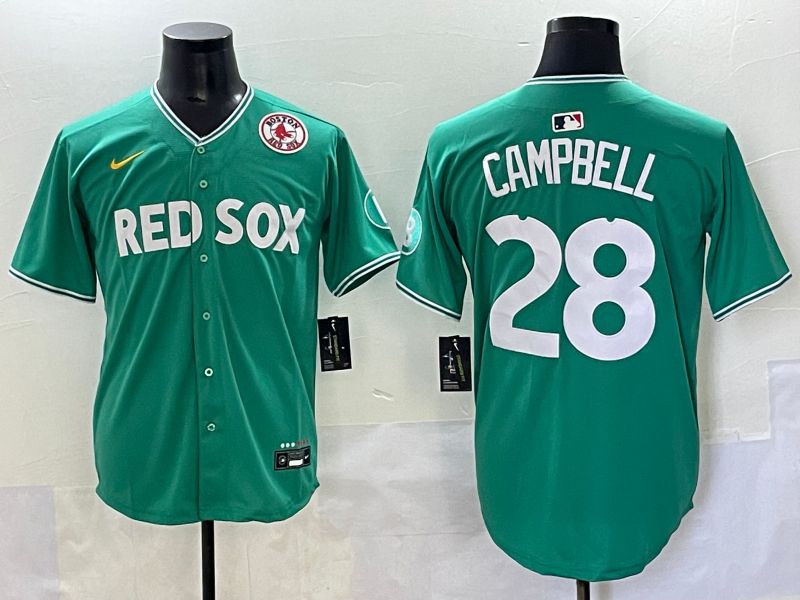 Men 2025 Boston Red Sox #28 Campbell Dark Green Joint Name Nike MLB Jersey style 9